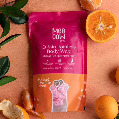 Pak Meeoow 10 Min Powder Wax for Hair Removal – Easy Mix & Peel Formula