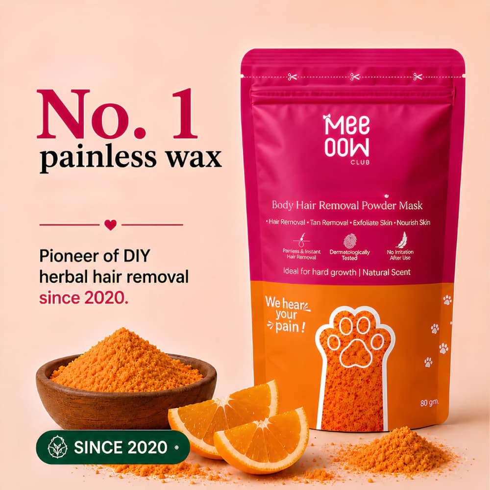 Pak Meeoow 10 Min Powder Wax for Hair Removal – Easy Mix & Peel Formula